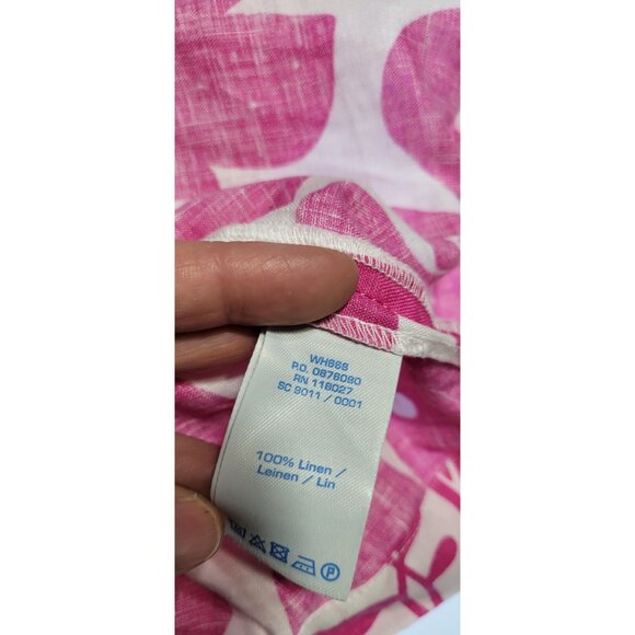 Boden Dress Womens Pink/White Floral 100%  V Neck Tunic UK 14R US 10 - Picture 8 of 15